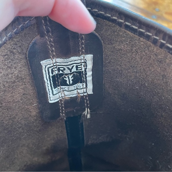 Frye Brown Leather Combat & Moto Boots - Picture 4 of 6